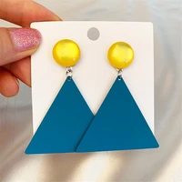 lats candy color triangle dangle earring bright geometric exaggerated earrings for women 2020 brincos kolczyki fashion jewelry