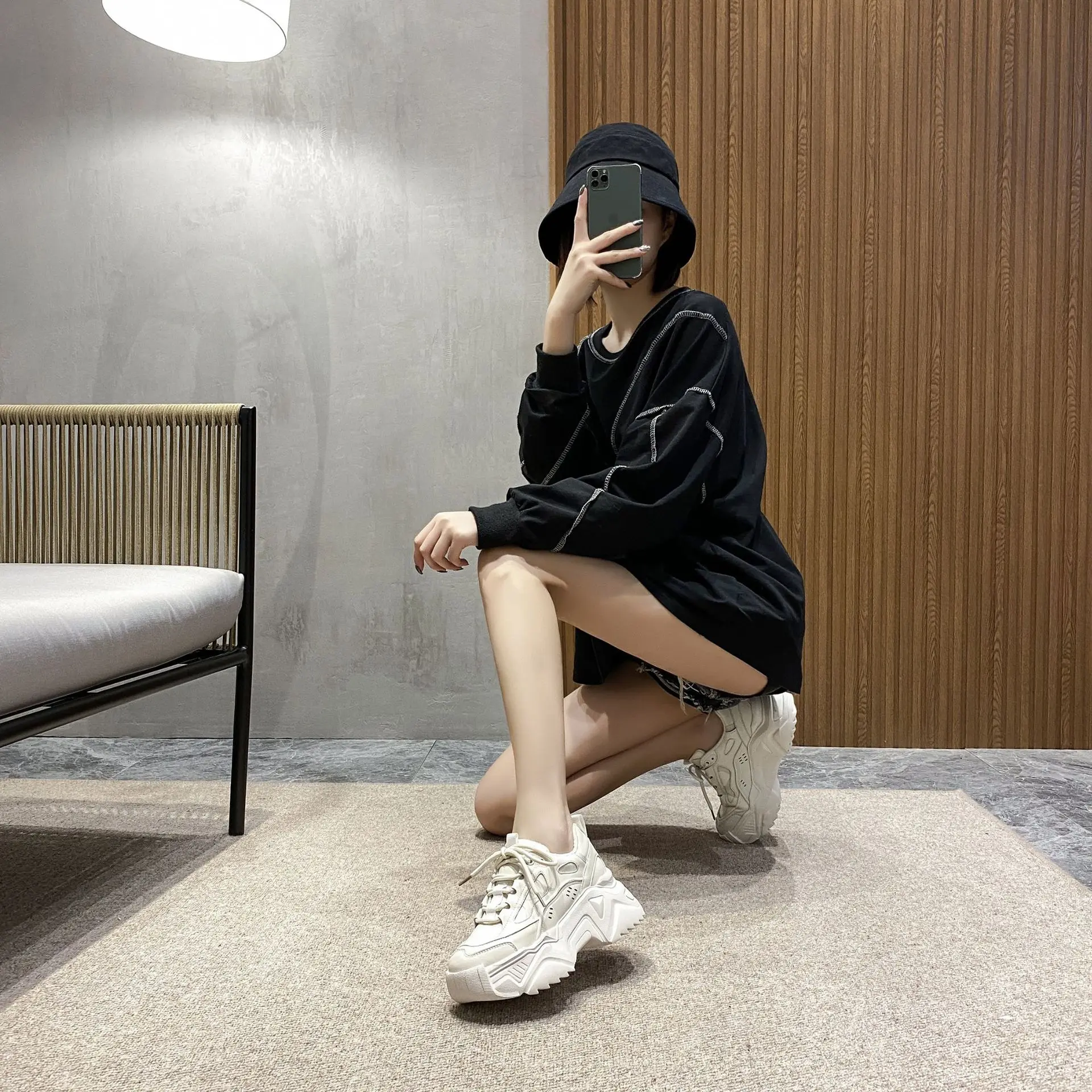 

Новинка весна-осень 2021, спортивные кроссовки для бега, модная повседневная обувь с бархатной подкладкой, женские кроссовки, обувь на платфо...