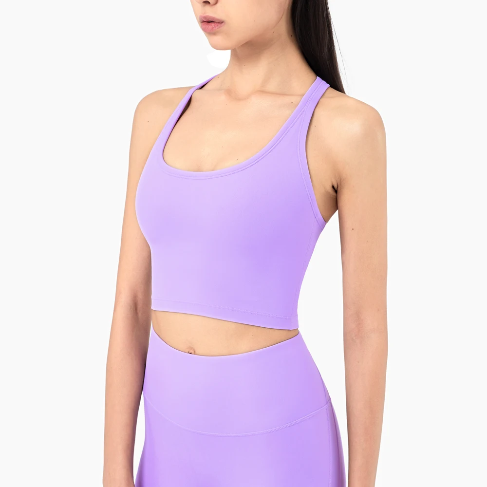 

2022 Basic Wide Shoulder Strap Sports Underwear Women's Shockproof Running Gather Yoga Training Vest Beautiful Back Fitness Bra