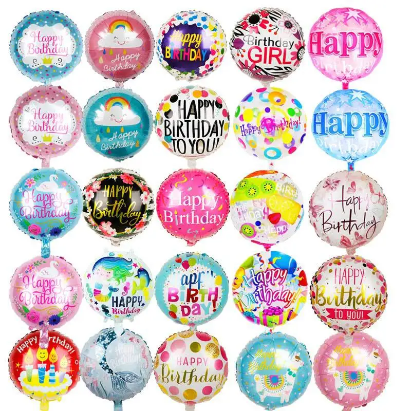 Новые 18 дюймовые круглые воздушные шары из фольги с днем рождения