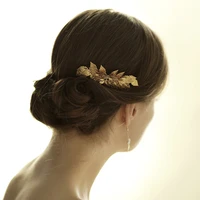 o831 handmade alloy leaves bridal wedding hair comb fashion goody bride wedding hair accessory bridal hairpiece