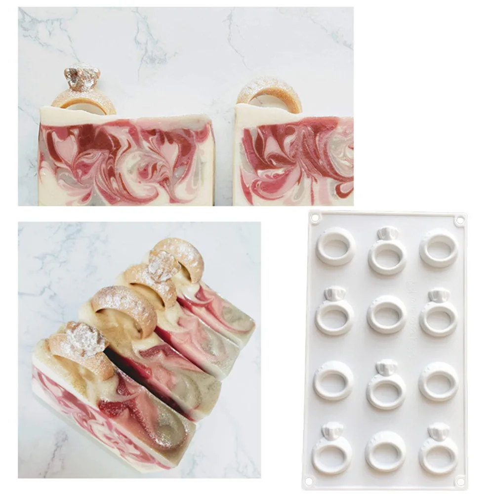 WOWCC12 отверстия АЛМАЗНОЕ КОЛЬЦО французский десертный лоток силиконовая форма