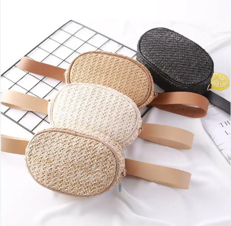 Женская плетеная солома поясная сумка через плечо бумажник кошелек | Багаж и