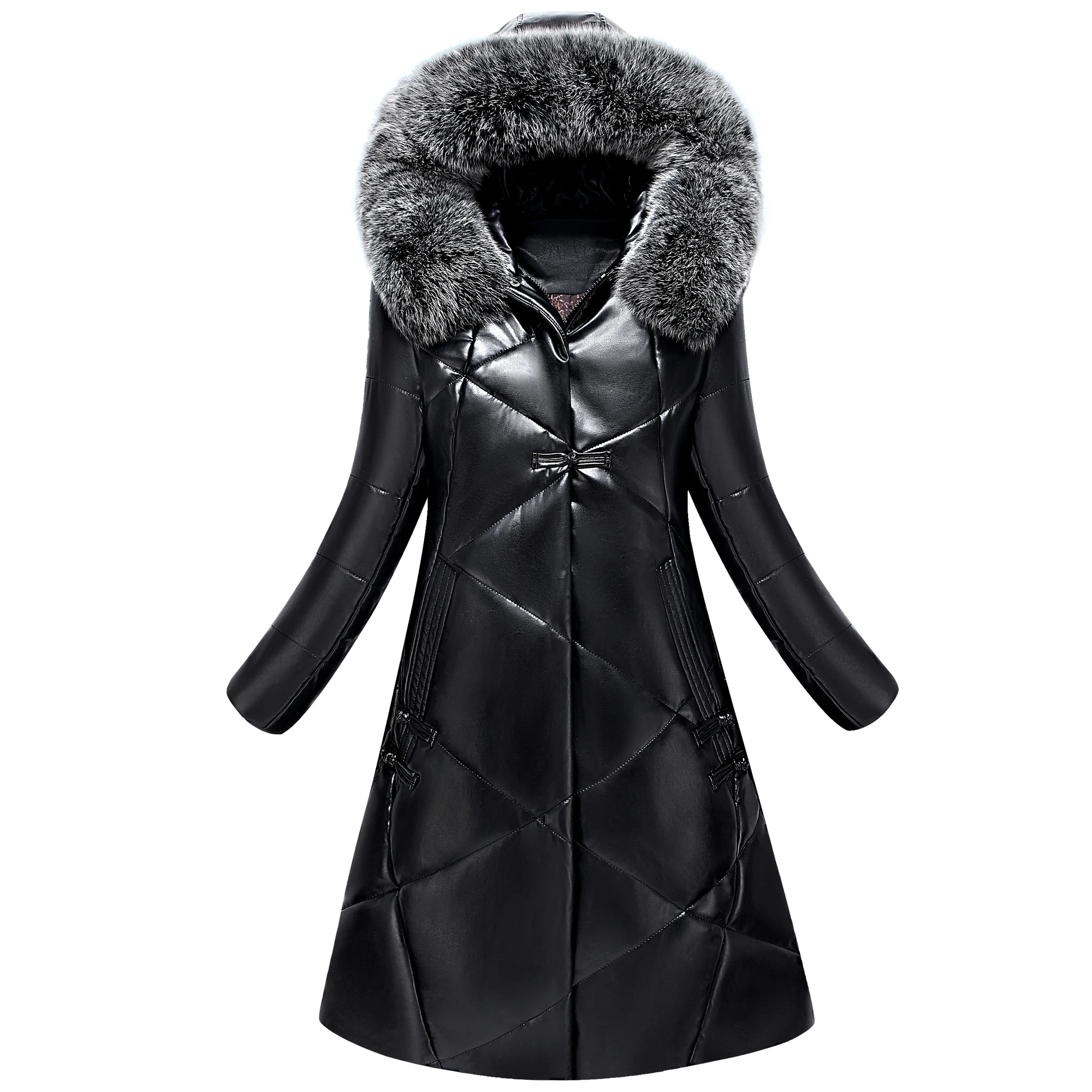 

Женская зимняя теплая куртка с капюшоном и воротником из лисьего меха, женские парки из искусственной овчины, куртка с подкладкой на белом у...