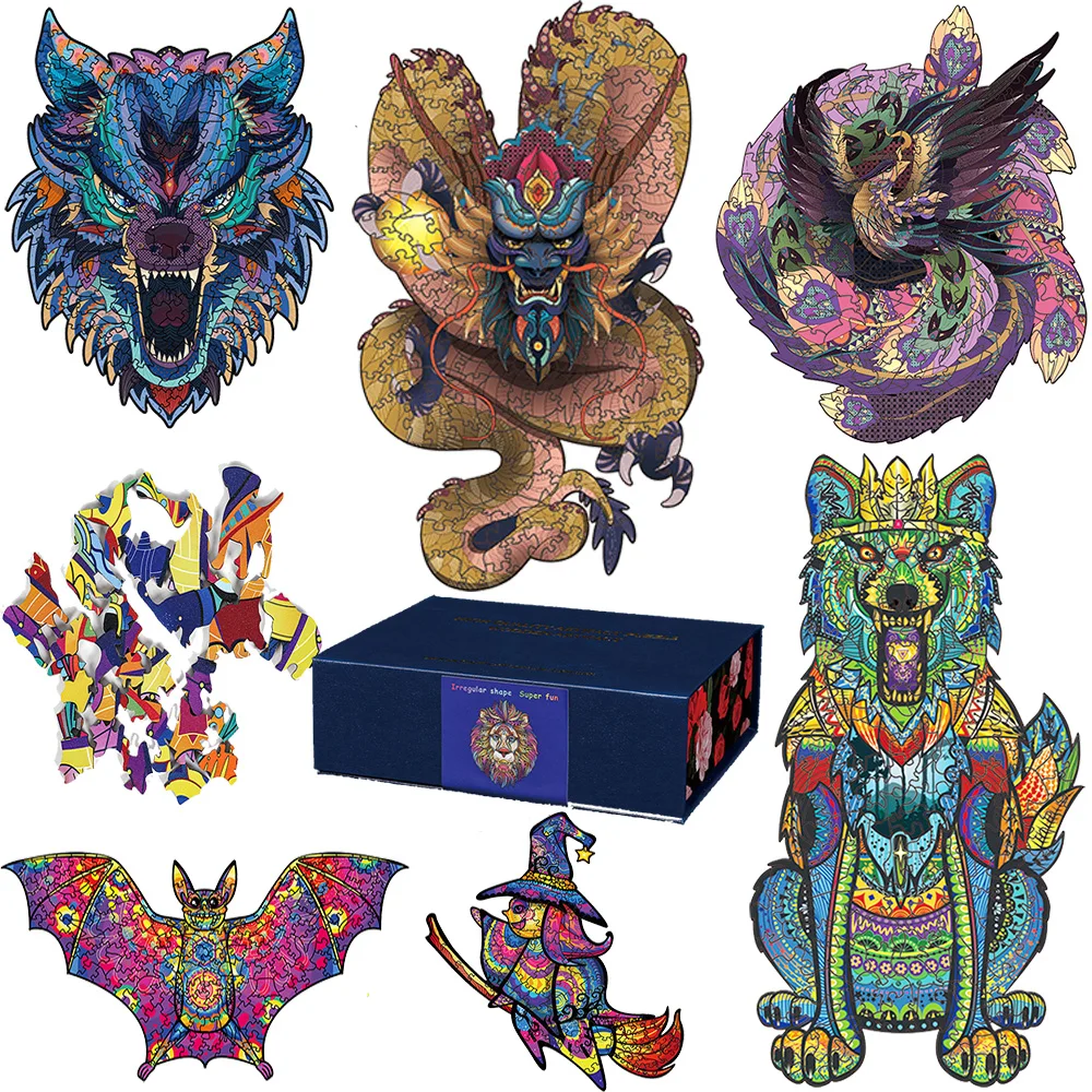

Jigsaw toy 3D wooden Puzzles DIY unique handicraft Popular animal shape birthday child toys for adults puzzle men and women