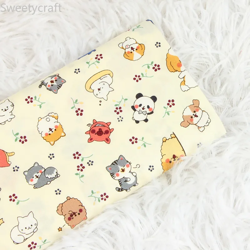 110x45 см Ткань с принтом панды кошки животного ткань тонкие хлопчатобумажные ткани
