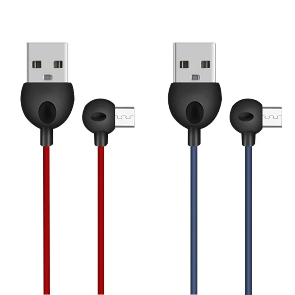 2A быстрое зарядное устройство 90 градусов локоть микрофон-USB шнур нейлоновый