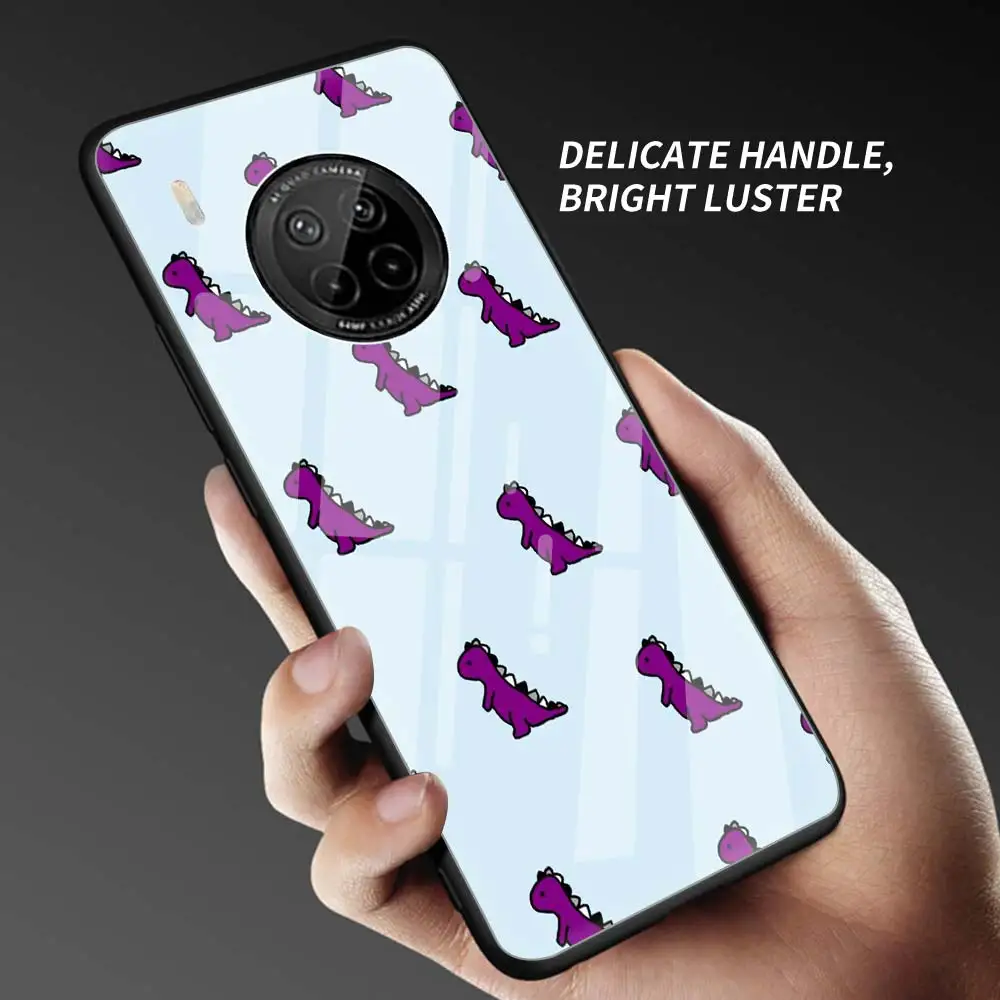 

Fashion Cute dinosaur Phone Case for Huawei Honor 9X Pro 8X 20 10 Lite 30 Pro+ Youth X10 Max 5G Tempered Glass Shell Cover