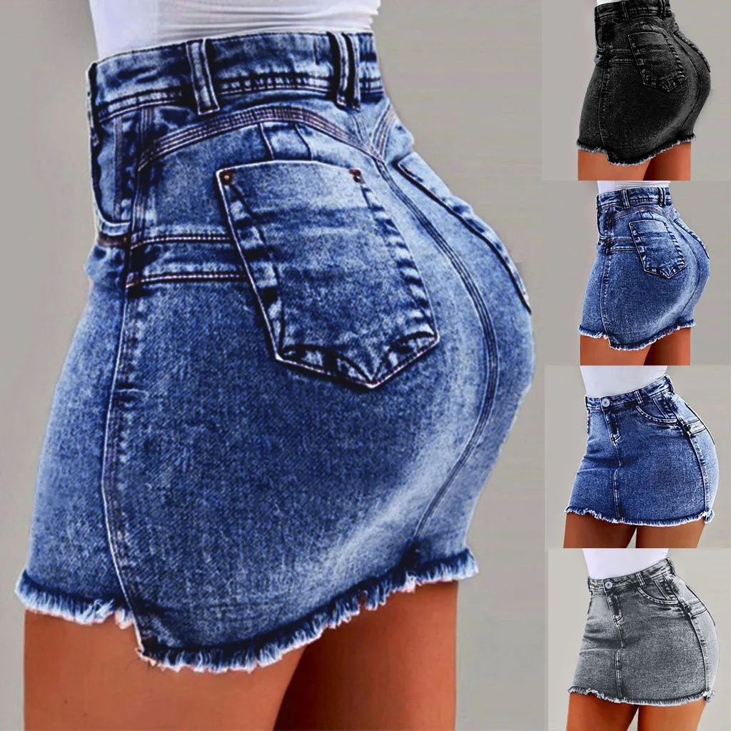 

New Women Summer Short Jeans Denim Female Pockets Wash Denim Mini Skirts New Korean High Waist Zipper Pocket Student Skirt