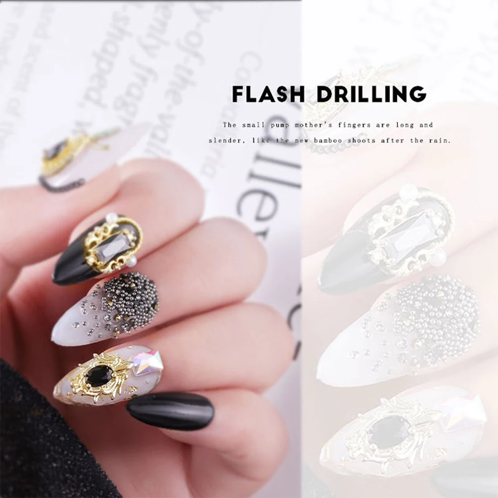 1 шт. новый дизайн черного циркония 3D хрустальные стразы слитки блестящий сплав