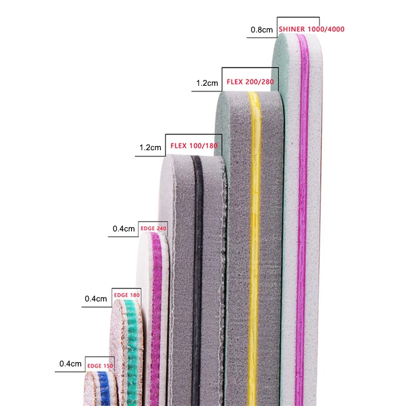 Профессиональная пилка для дизайна ногтей 6 стилей/коробка 150 180 зернистость
