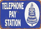 Колокольчик телефон платная станция винтажный вид воспроизведение металлический жестяной знак
