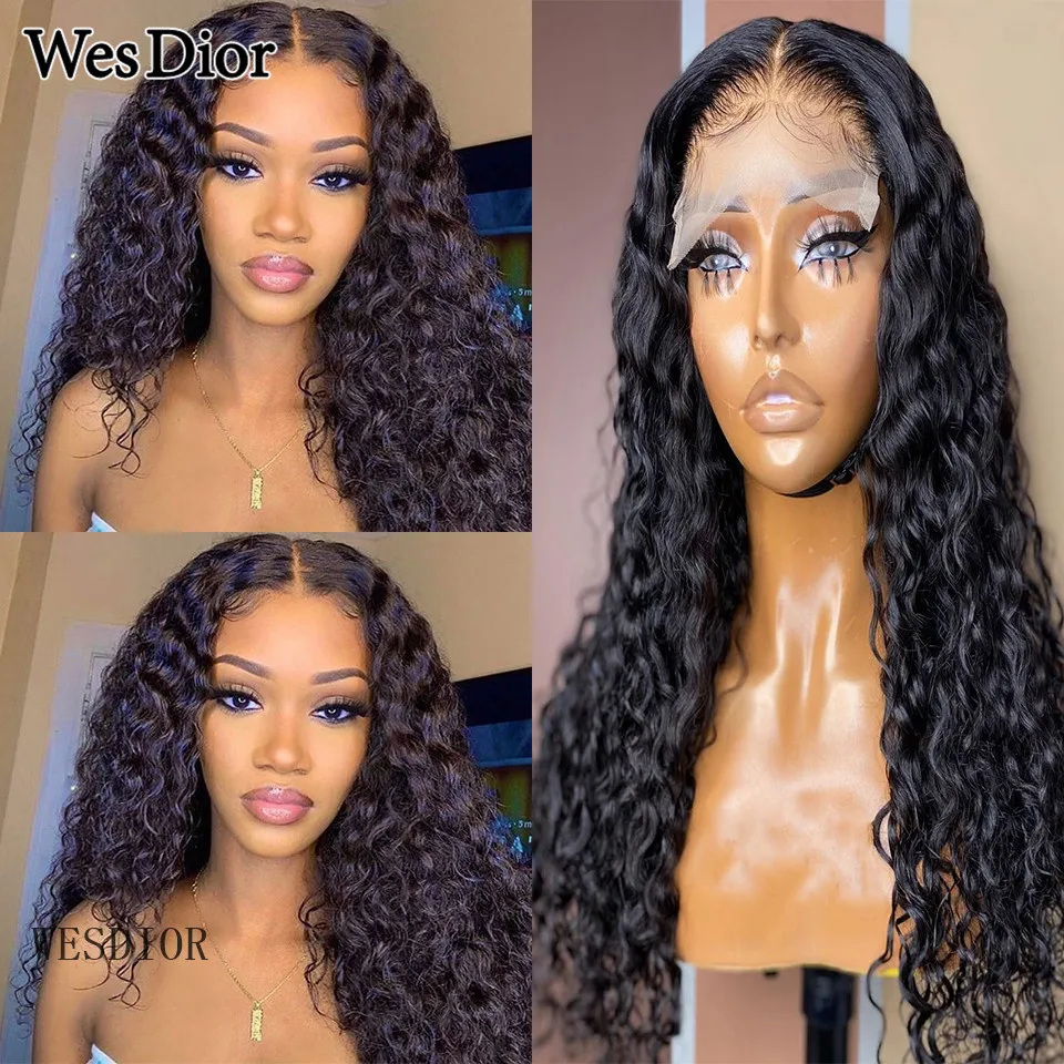 

Женские кудрявые передние парики с эффектом омбре, кудрявые вьющиеся передние парики на сетке, парики на сетке 4x4, бразильские кудрявые чело...