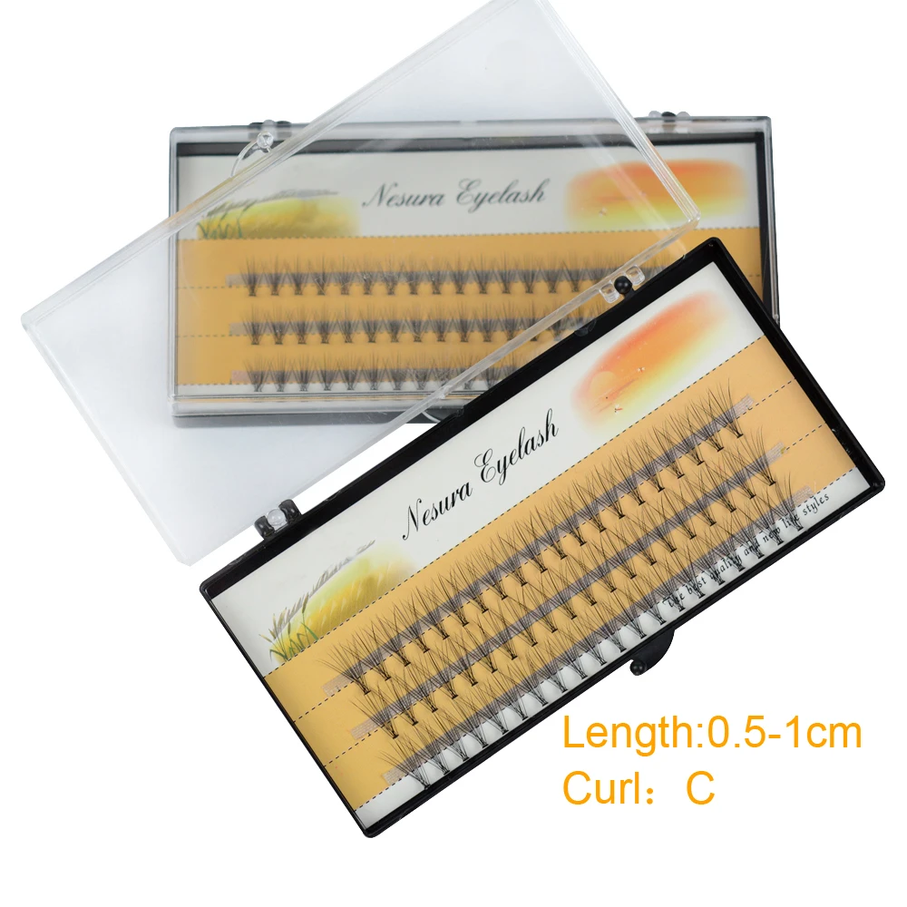 60 шт./кор. натуральные накладные для наращивания ресниц 10D норковые пучковые