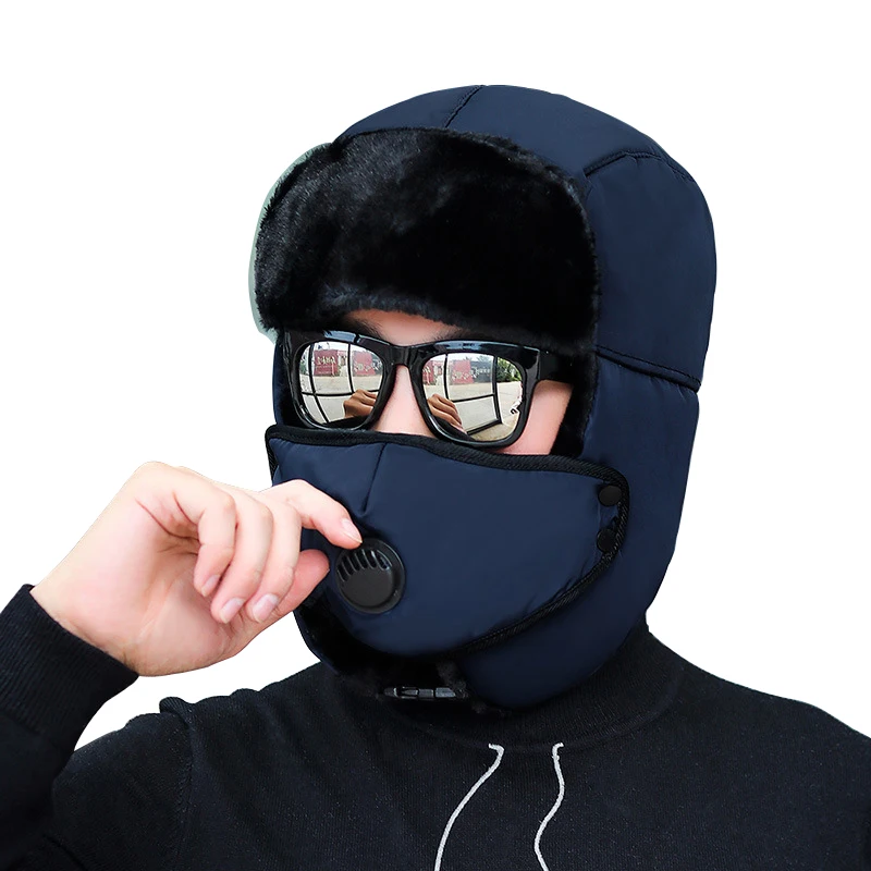 Зимняя Русская Шапка COKK Мужская меховая шапка бомбер плотная теплая с защитой