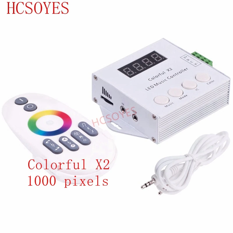 Цветной музыкальный контроллер X1 X2 DC5V 12V 24V WS2812 WS2811 WS2813 6803 1903 IC цифровой адресуемый