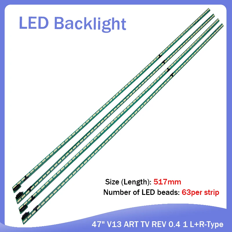 New 10 PCS 63LED 517mm LED backlight strip For LG 47LA6600 6922L-0071A 6916L1179B 6920L-0001C 47