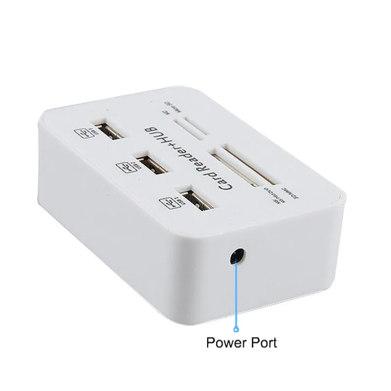 Универсальный портативный концентратор USB 2 0 3 порта с USB-кардридером Мб/с