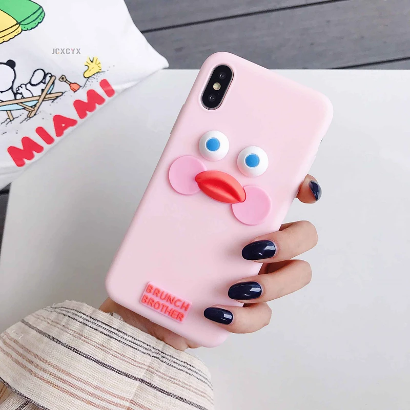 Роскошный милый силиконовый чехол dudu duck в Корейском стиле для телефонов iphone X XR XS