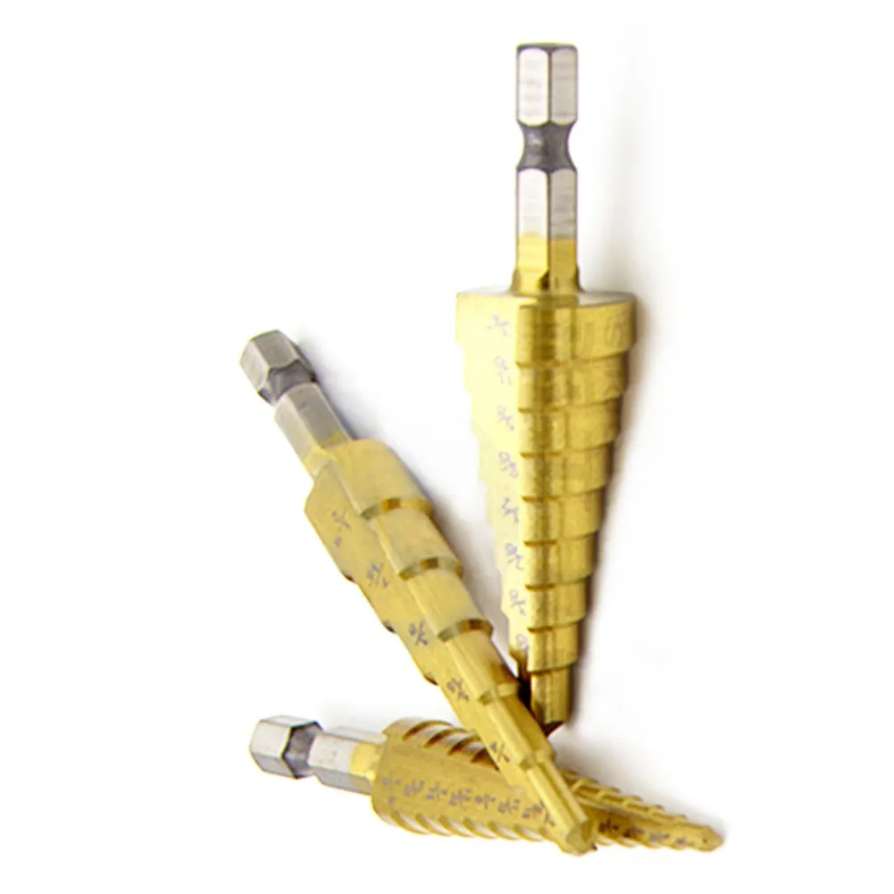 3 шт HSS метрические ступенчатые сверла Набор отверстий резак инструмент 3/16-1/2 1/4-3/4