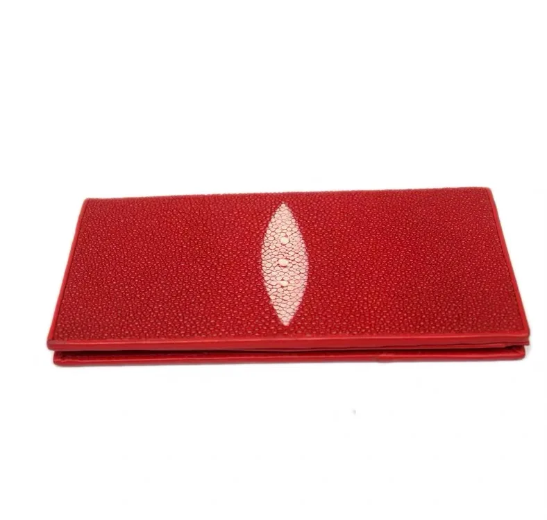 Настоящий ультратонкий женский красный клатч Stingray кошелек Длинный женские