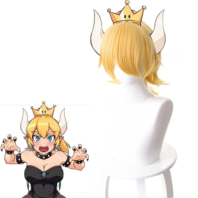 

Super Mario Bowsette Kuppa Koopa Hime Princess Wigs Cosplay Prop Crown Horns for Halloween Party Anime Perform Accessories Hair