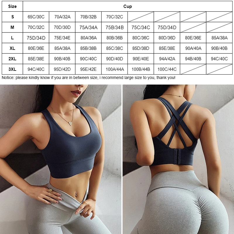 

S-3XL Sports Bra Push Up Underwear Women Fitness Solid Yoga Crop Top Bras Athletic Vest Gym Shirt Fast Dry Sportswear