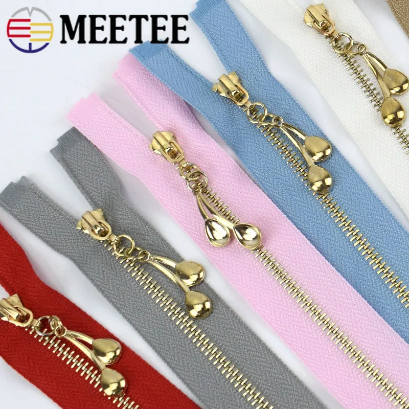 Meetee, 2 шт., 35-85 см, 5#, металлическая молния, золотая, открытая, сделай сам, для шитья, сумки, карман, пальто, пуховик, одежда, аксессуары, DIY инструменты, BD249