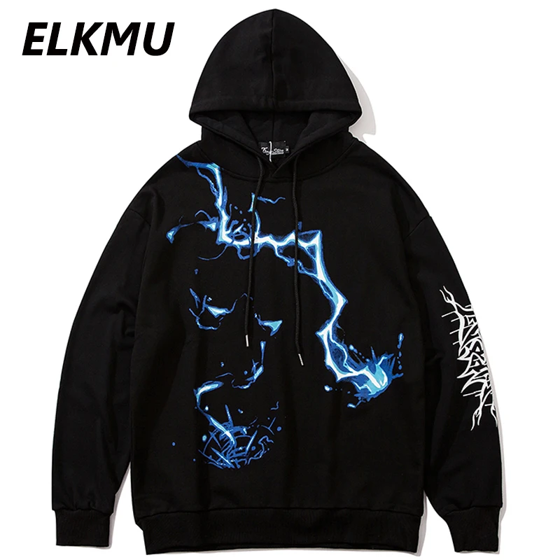 Свитшот ELKMU с молнией Мужская Уличная одежда модные повседневные топы в стиле