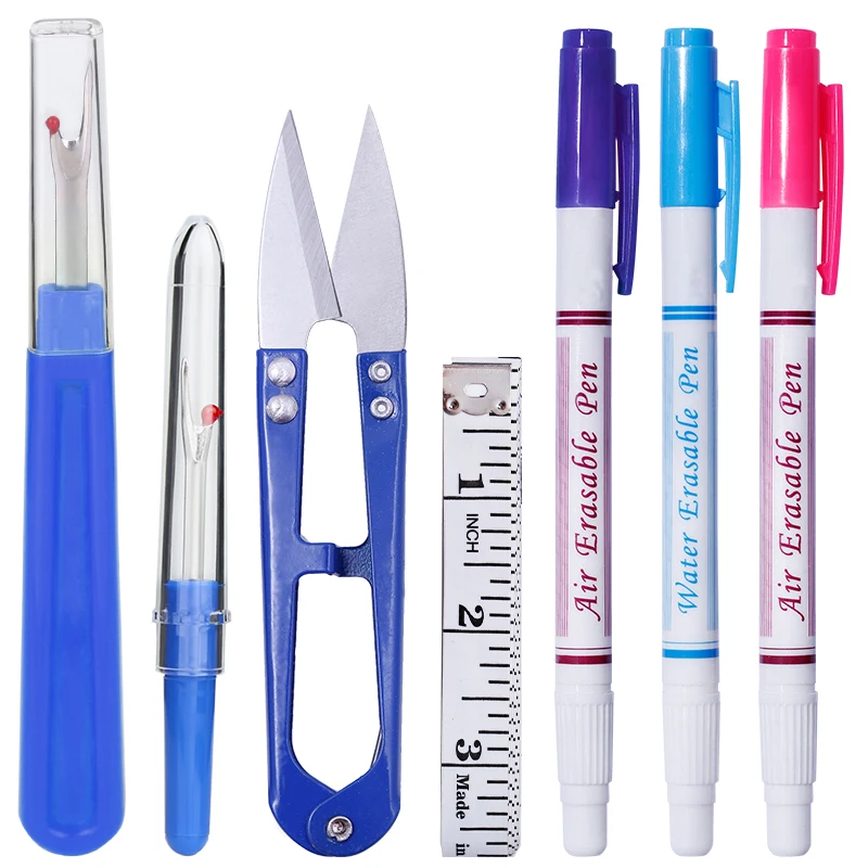 

Imzay 7PCS Sewing Tool Sets With Sewing Seam Ripper Soluble Water Erasable Pens Tape Measure And Other Sewing Tools Accessories