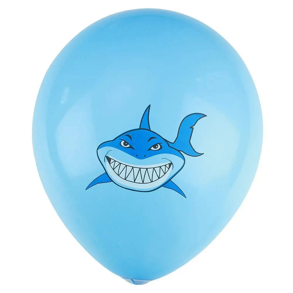 

Shark latex balloon happy birthday banner shark cake logo children birthday party decoration baby shower ocean party supplies