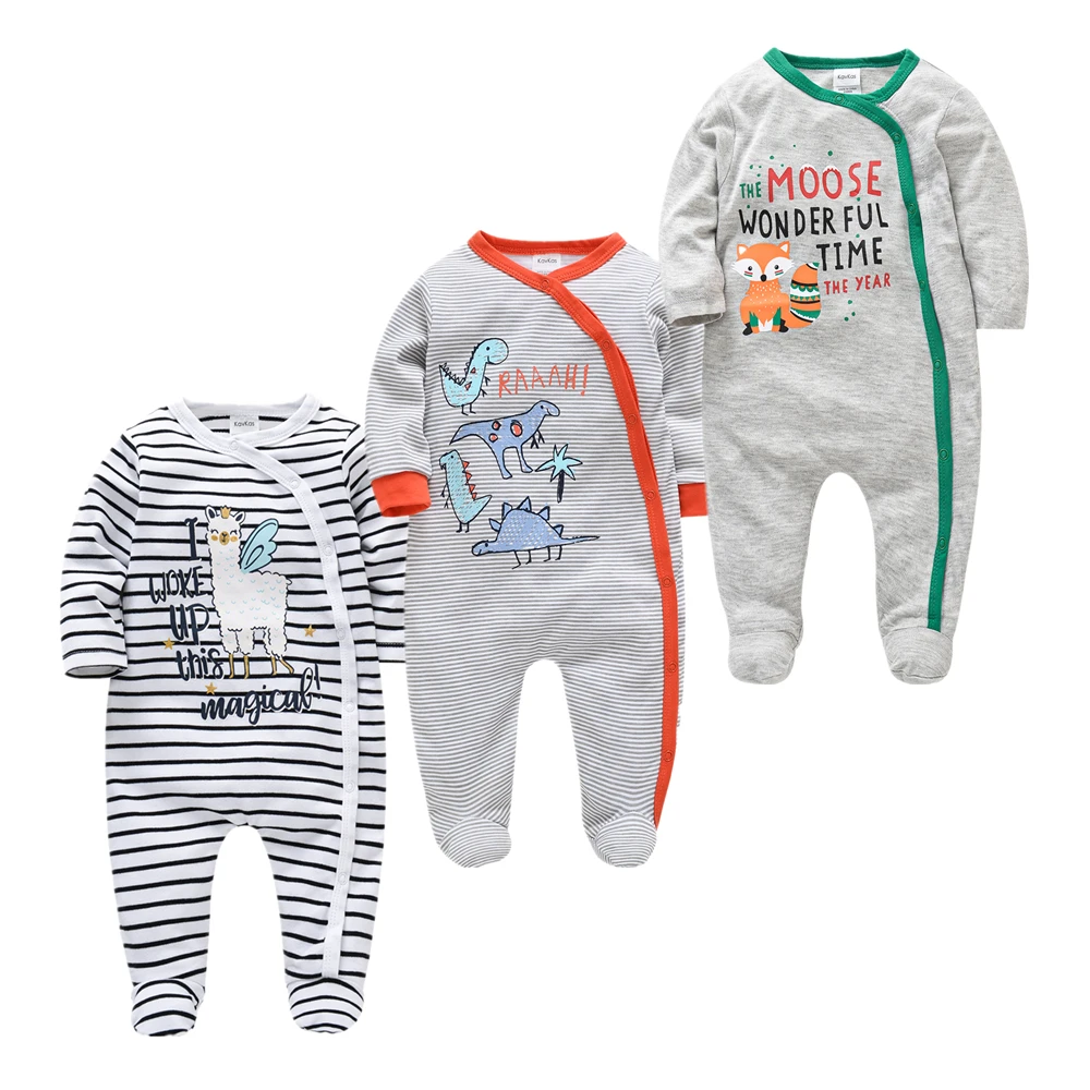 Милый комбинезон с рисунком для новорожденных девочек хлопковый маленьких