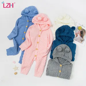 LZH Autumn Infant Baby Knit Rompers For Baby Boys Jumpsuit Winter Kids Overalls Baby Girl Clothes Fo