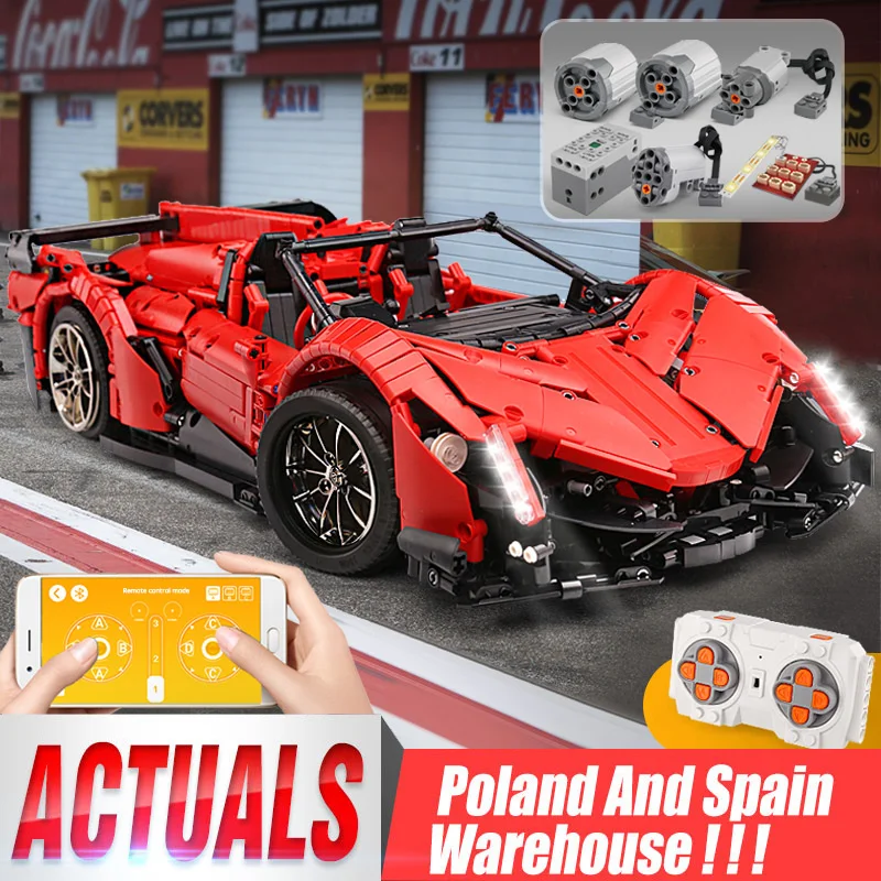 Радиоуправляемый автомобиль Mould King 13079 совместимый с модели 20091 родстер Veneno
