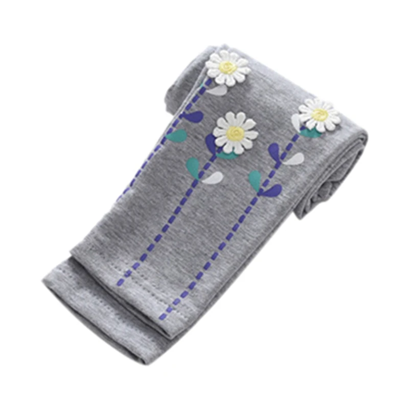 От 2 до 7 лет леггинсы для девочек брюки принцессы с милыми цветами детей Теплые