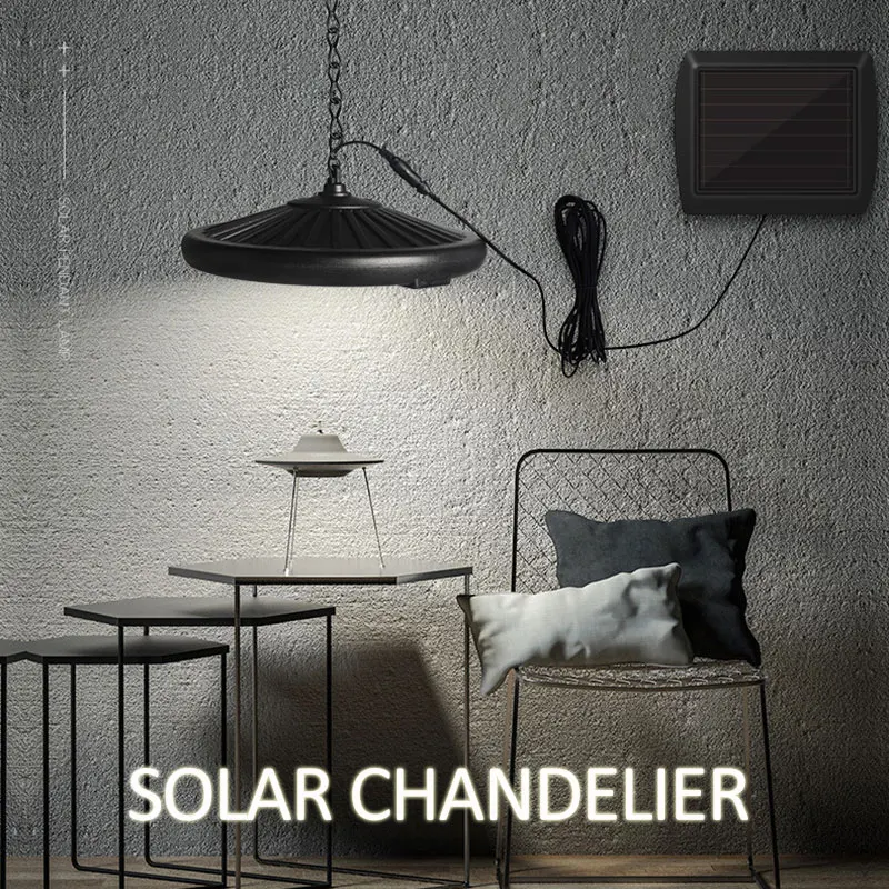 Ретро светодиодная Солнечная люстра подвесной светильник Led Открытый Двор Сад