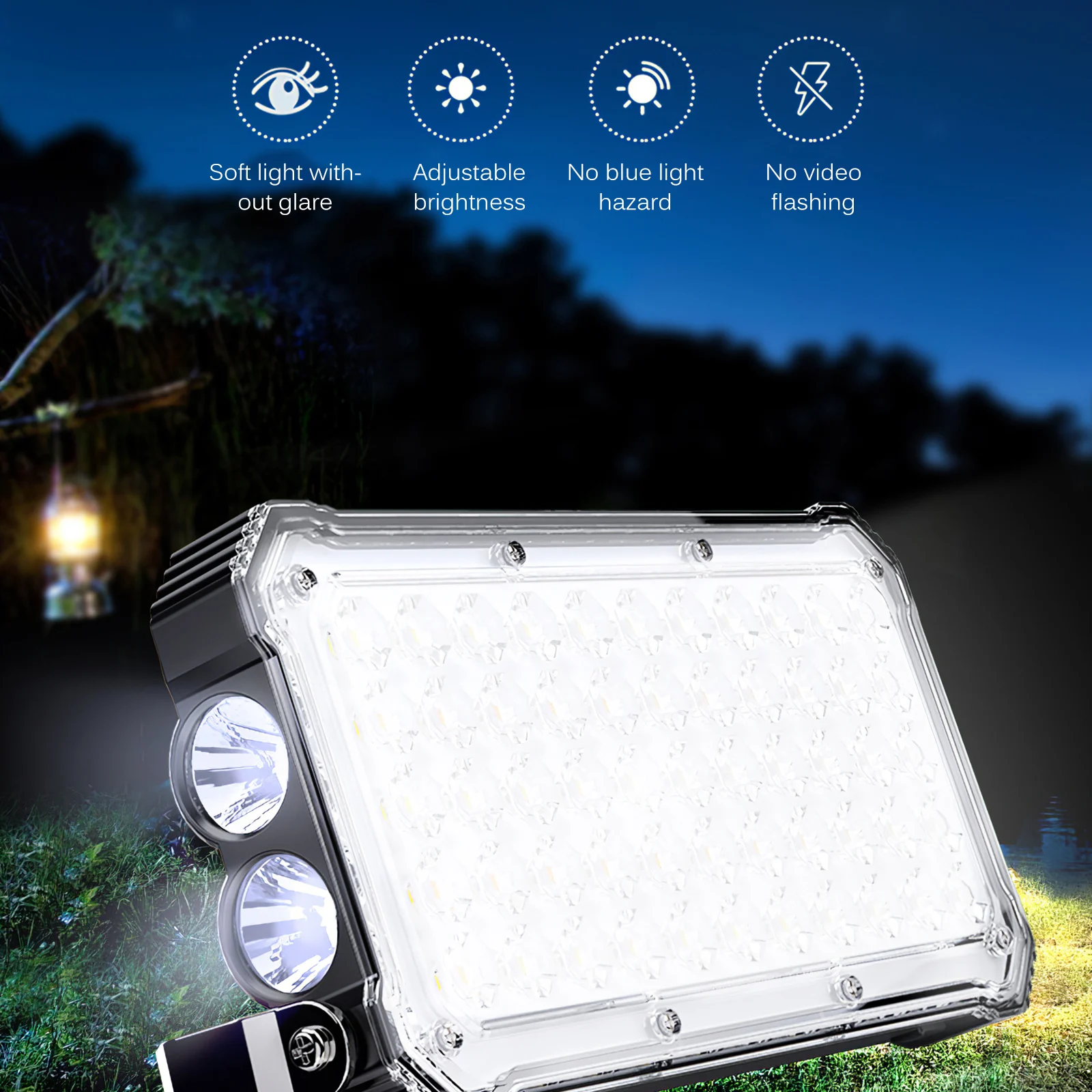 저렴한 휴대용 LED 캠핑 램프 20000 5500LM 55 LED 작업 조명 방수 야외 투광 조명 텐트 램프