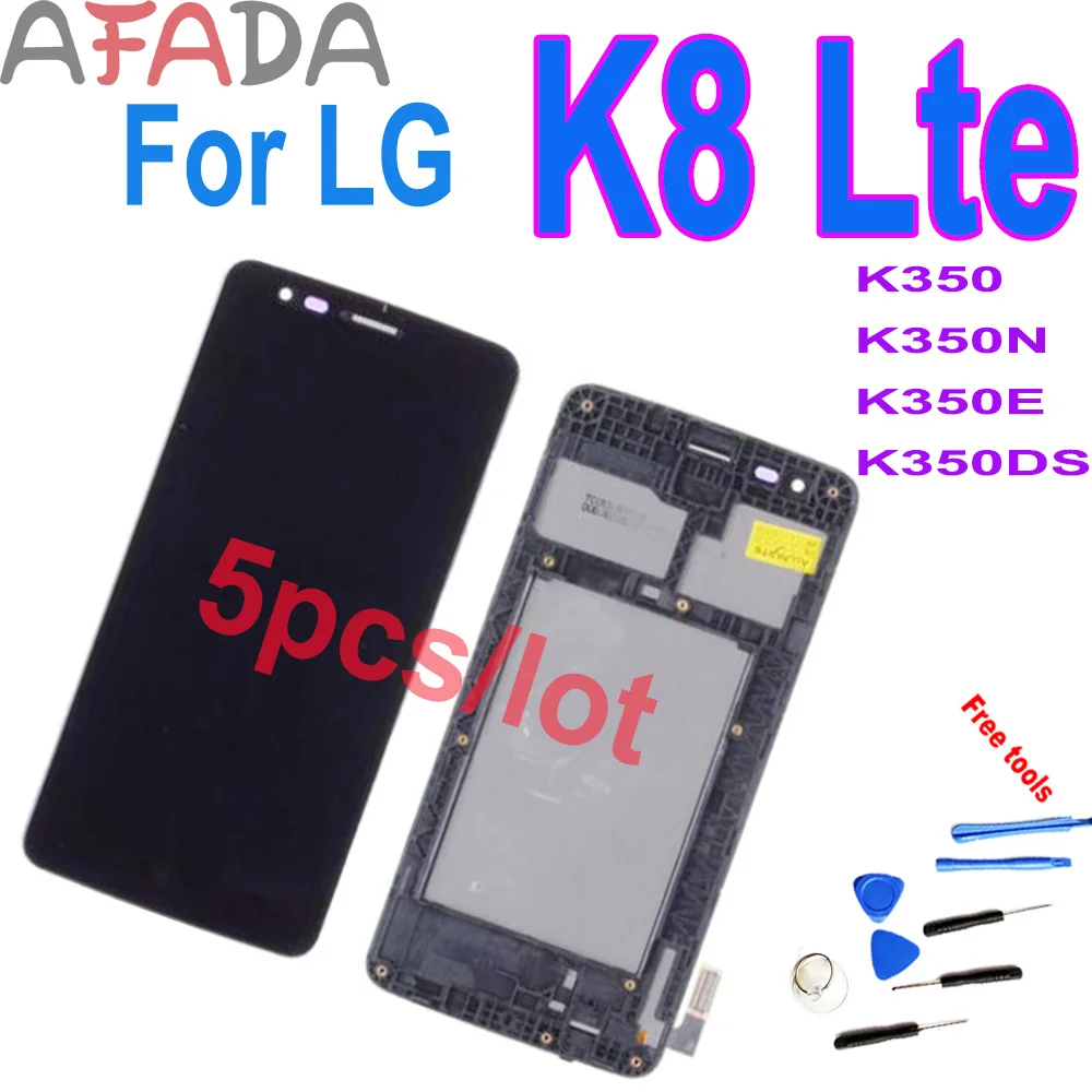 

ЖК-дисплей 5 дюймов для LG K8 LTE K350 K350N K350E K350DS с зеркальной рамкой, запасные части, 10 шт.