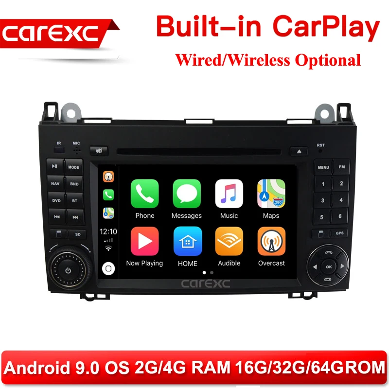 CarExc Android 9 0 Поддержка беспроводной CarPlay dvd плеер для Mercedes Benz B200 W245 W169 Viano Vito W639 Sprinter
