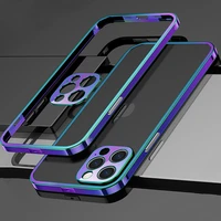 shockproof metal bumper case for iphone 12 pro max 12 mini coque luxury plating stainless steel frame camera protective cover