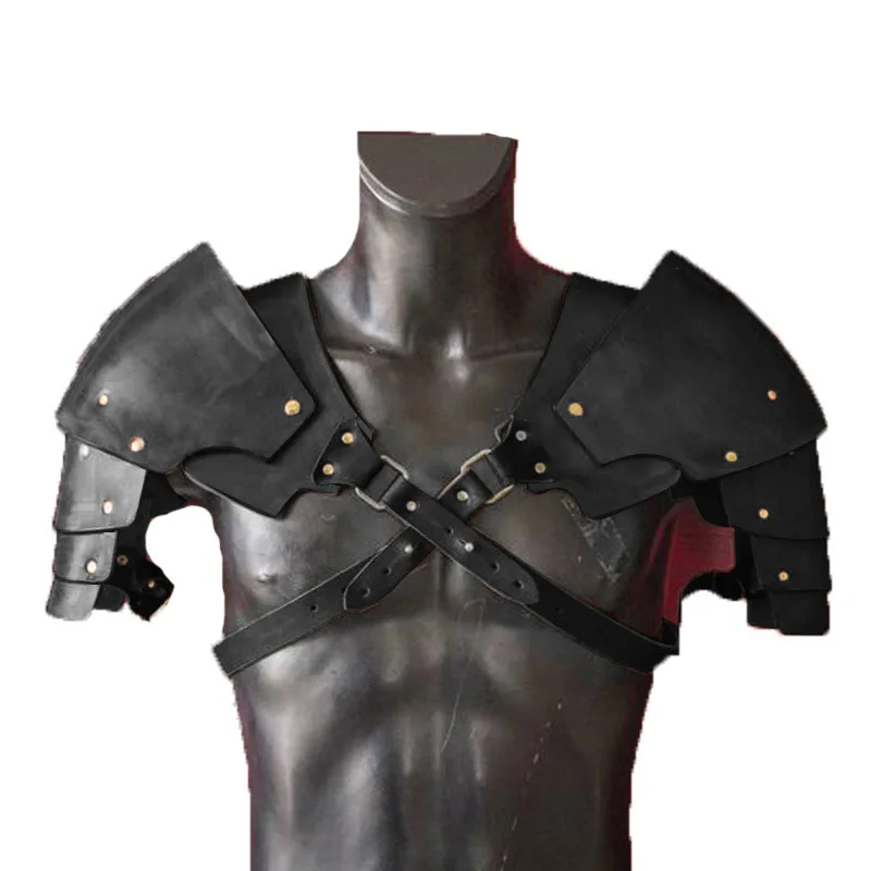 Средневековый стимпанк Pauldrons кожаные заклепки викингов воин Гладиатор