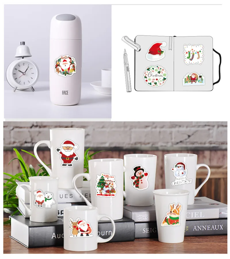 100 шт./компл. рождественские наклейки на Хэллоуин без повтора автомобильный