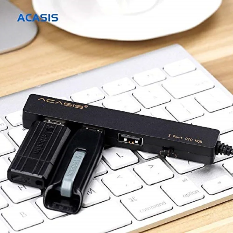 Acasis Micro USB OTG концентратор Высокоскоростной Синхронизация и зарядка ключ 3 порта
