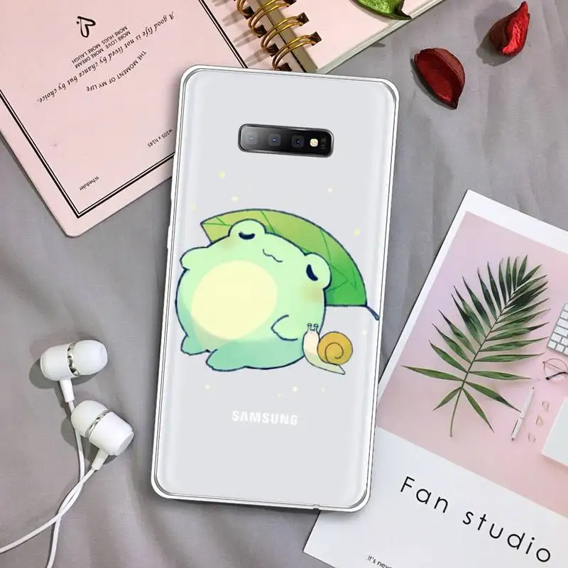 

CARTOON Frog Graphic design Phone Case Transparent For Samsung Galaxy S A 5 7 8 9 2015 20 edge plus 10 e lite 2019
