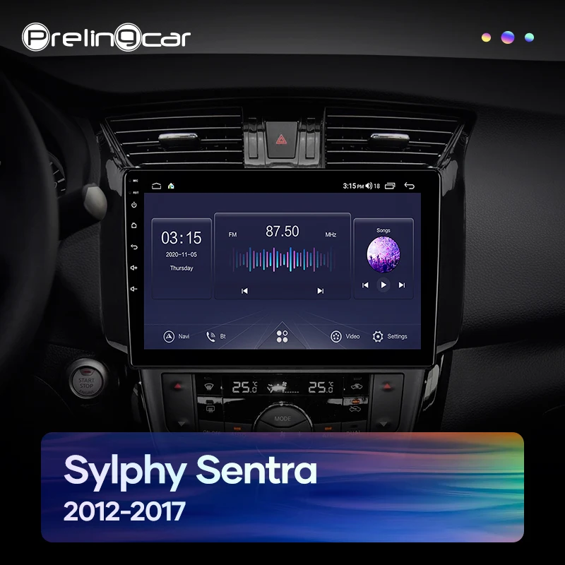 4G LTE Android 10 0 Автомобильный gps мультимедийный видеоплеер в тире для Nissan Sentra black UV 2012