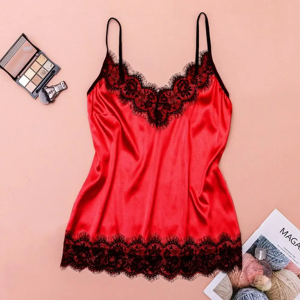 Сексуальная Женская пижама комплект из 3 предметов атласная шелковая Домашняя