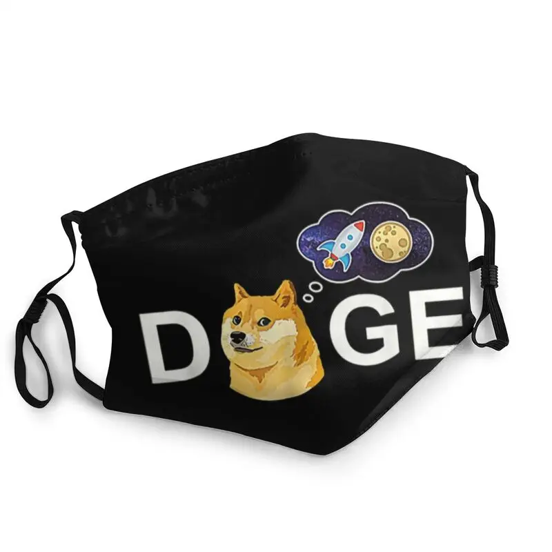 

Dogecoin Hodl To The Moon Breathable Men Bitcoin Crypto Shiba Inu Dog Funny Meme Face Mask Cover Respirator Mouth Muffle