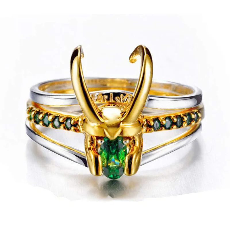 

Thor Women's Ring Loki Helmet Loki Set of Rings for Teens All Super Heroes Charms Rings 2021 Trend Jewelry Cosplay Women Man