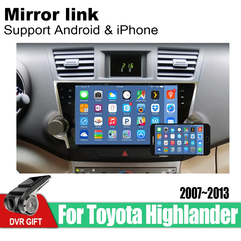 ZaiXi Автомобильный gps мультимедийный плеер для Toyota Highlander 2007 ~ 2013 автомобильный Android