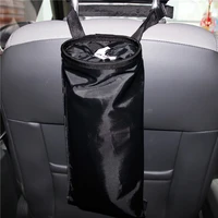 1 pcs car sear back trash bin garbage bag polyester oxford cloth auto trash leak proof dust storage bag case foldable washable